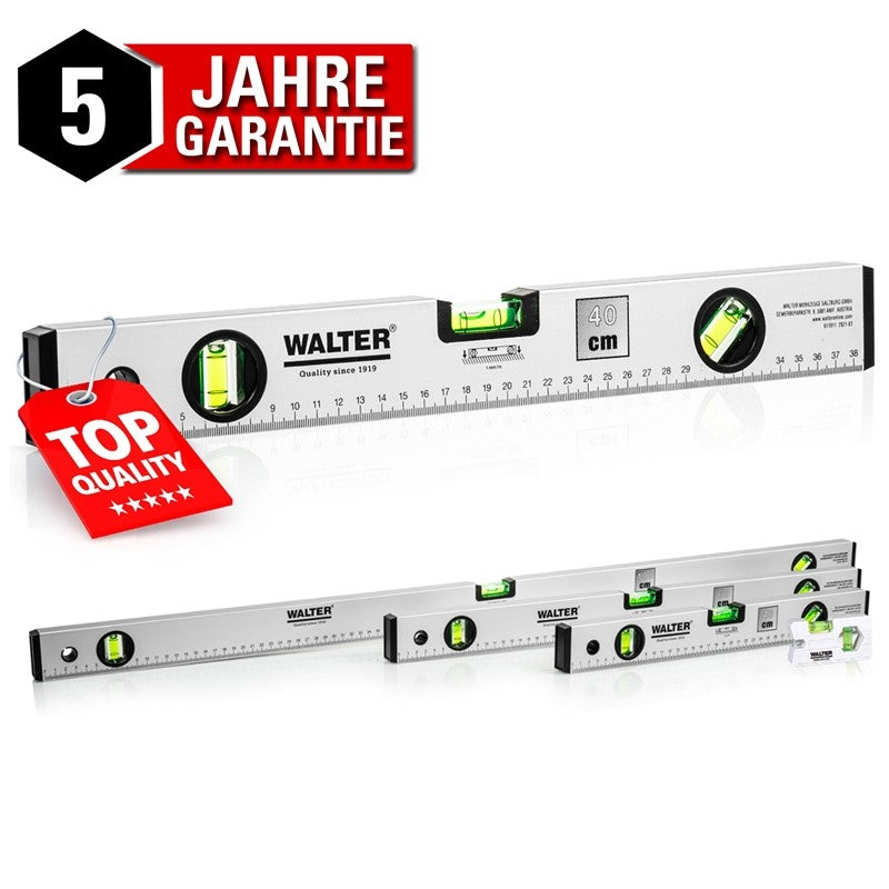 Walter Aluminum Water Level Set – 40, 60, 100 cm & Mini